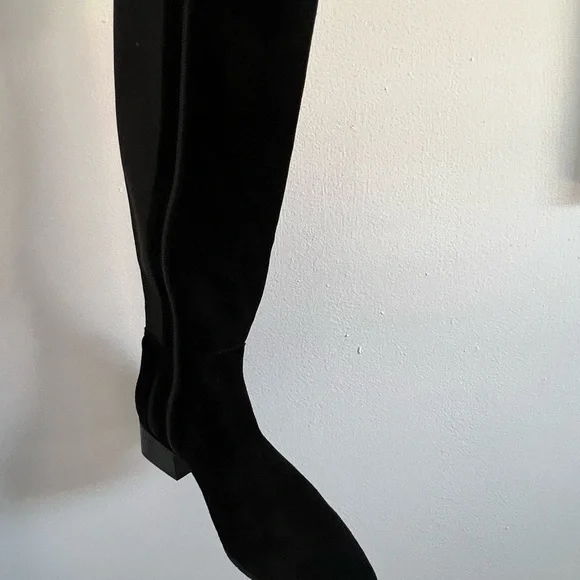 Aquatalia Boots Knee High Suede Leather Black Size 8.5 - Picture 7 of 12